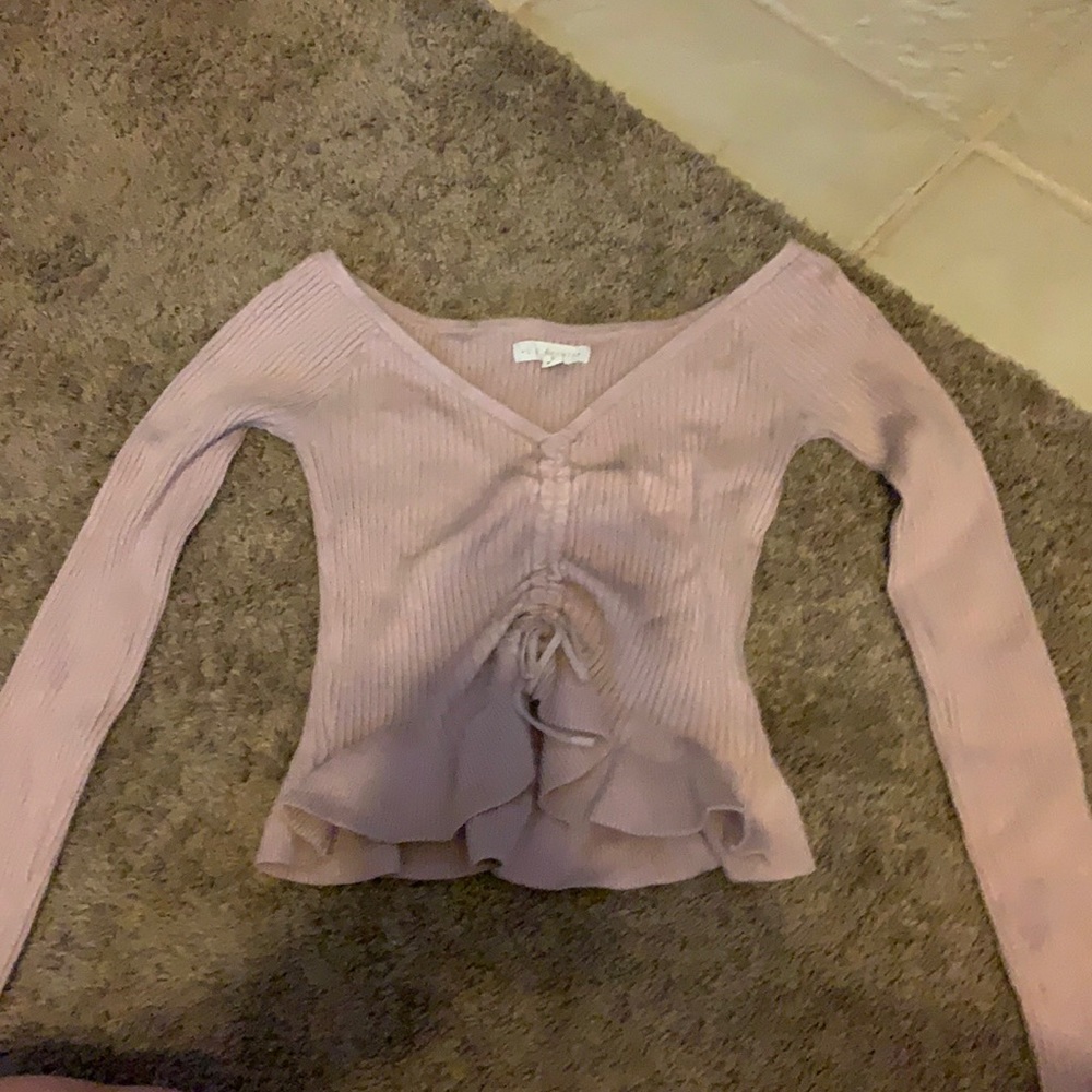 Cropped sweater shirt